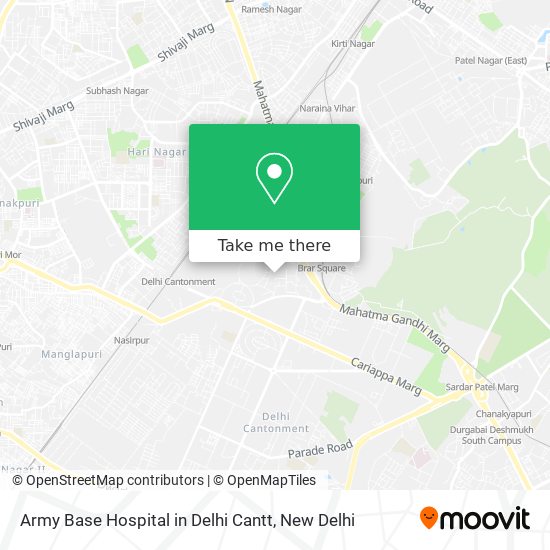 Army Base Hospital in Delhi Cantt map