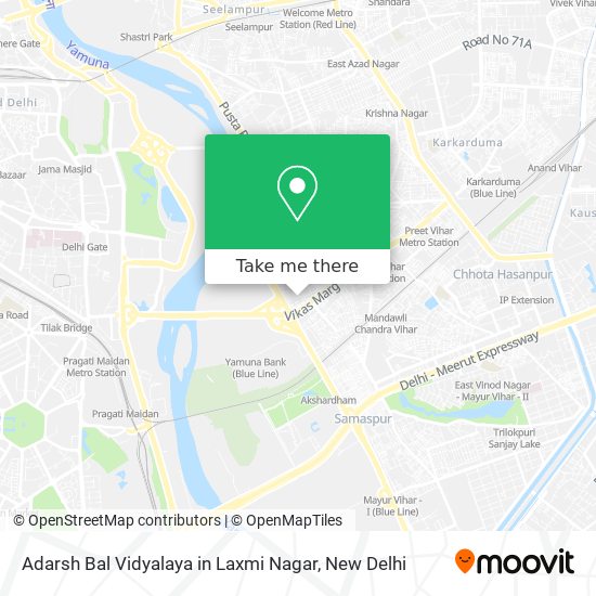 Adarsh Bal Vidyalaya in Laxmi Nagar map