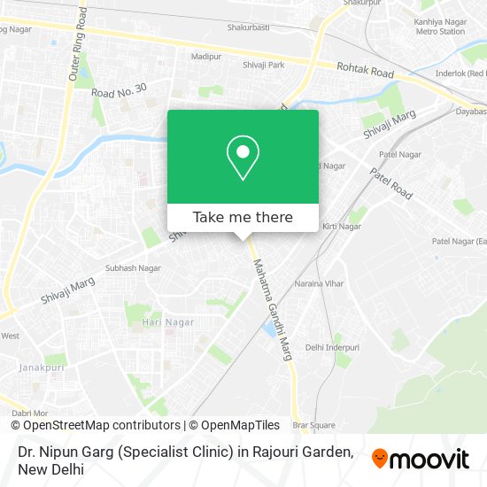 Dr. Nipun Garg (Specialist Clinic) in Rajouri Garden map