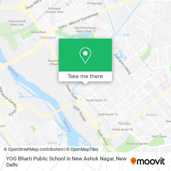 YOG Bharti Public School in New Ashok Nagar map