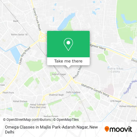 Omega Classes in Majlis Park-Adarsh Nagar map