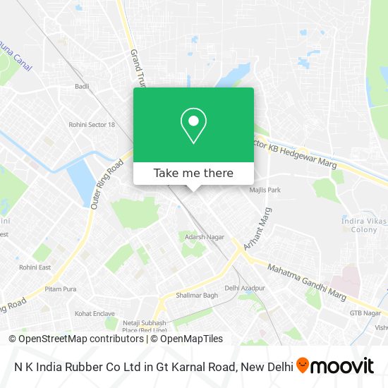 N K India Rubber Co Ltd in Gt Karnal Road map