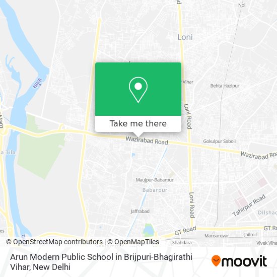 Arun Modern Public School in Brijpuri-Bhagirathi Vihar map
