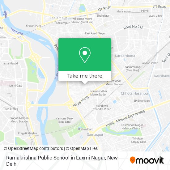 Ramakrishna Public School in Laxmi Nagar map