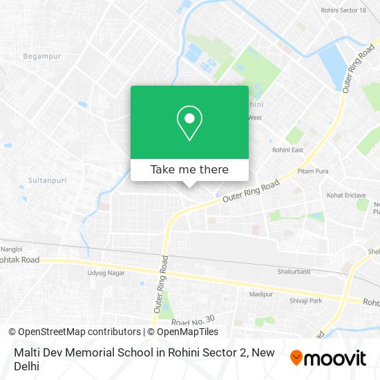 Malti Dev Memorial School in Rohini Sector 2 map