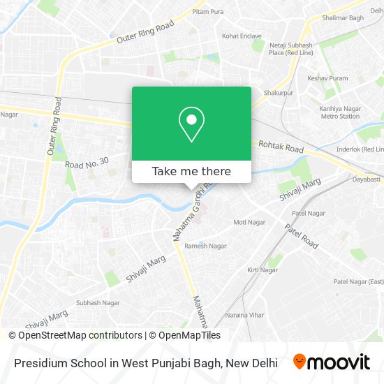 Presidium School in West Punjabi Bagh map