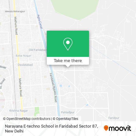 Narayana E-techno School in Faridabad Sector 87 map
