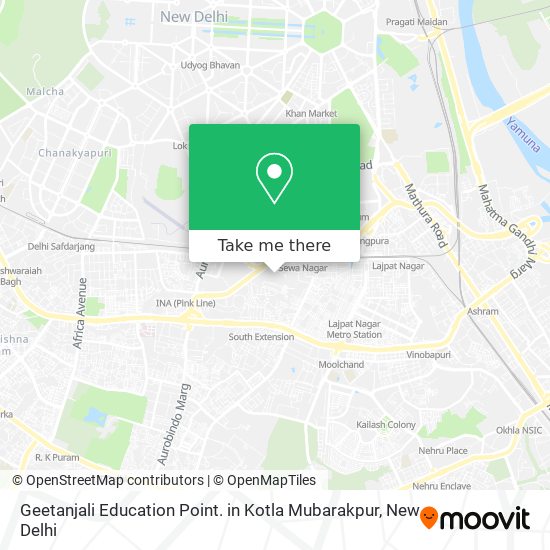 How to get to Geetanjali Education Point. in Kotla Mubarakpur in Delhi by  Bus, Metro or Train?