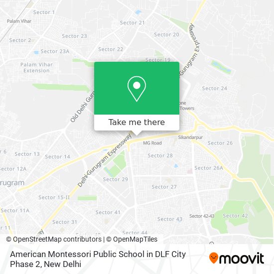 American Montessori Public School in DLF City Phase 2 map