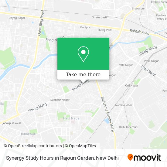 Synergy Study Hours in Rajouri Garden map