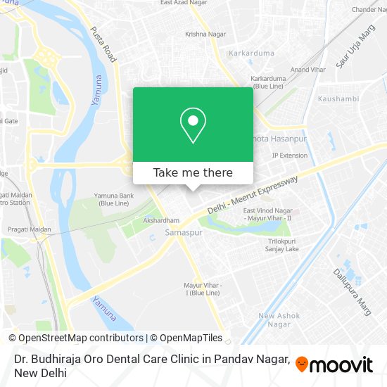 Dr. Budhiraja Oro Dental Care Clinic in Pandav Nagar map