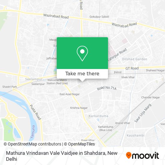 Mathura Vrindavan Vale Vaidjee in Shahdara map