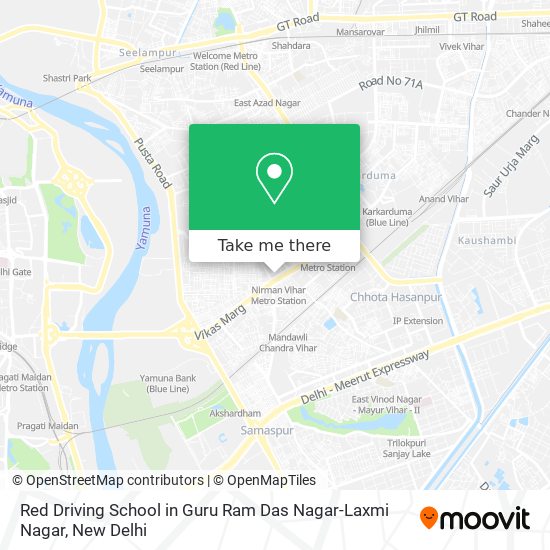 Red Driving School in Guru Ram Das Nagar-Laxmi Nagar map