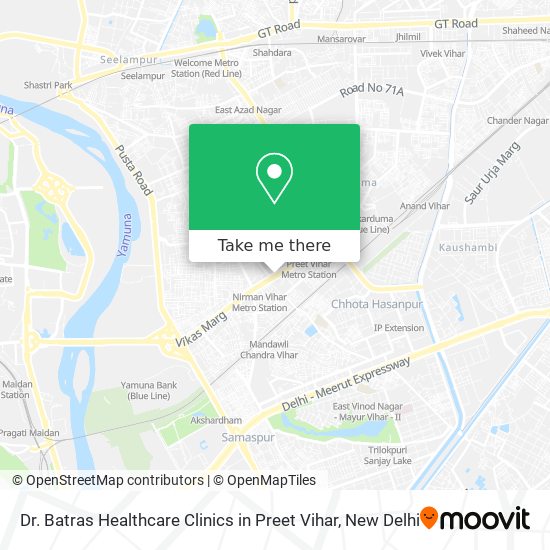 Dr. Batras Healthcare Clinics in Preet Vihar map