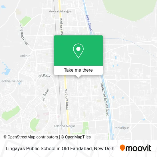 Lingayas Public School in Old Faridabad map