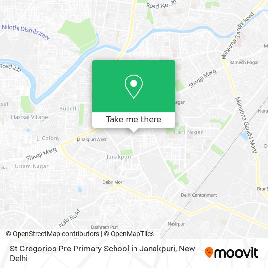 St Gregorios Pre Primary School in Janakpuri map