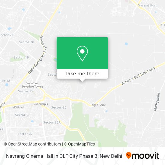 Navrang Cinema Hall in DLF City Phase 3 map