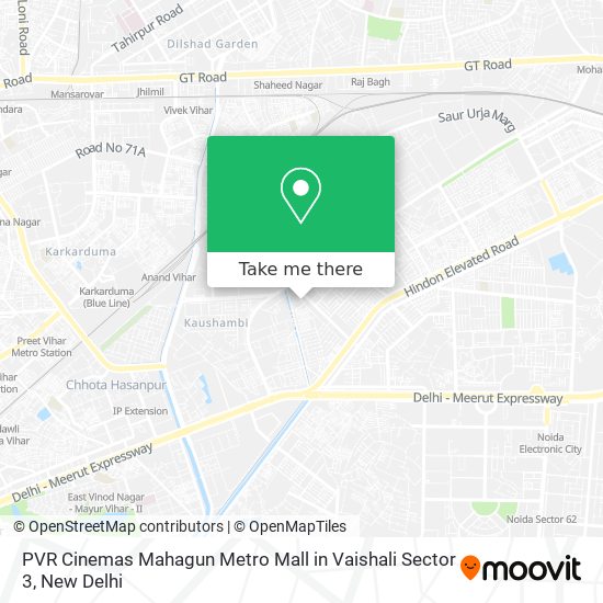 PVR Cinemas Mahagun Metro Mall in Vaishali Sector 3 map