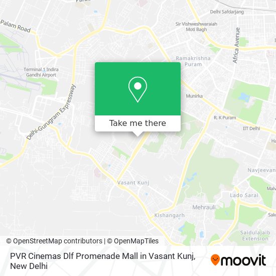PVR Cinemas Dlf Promenade Mall in Vasant Kunj map