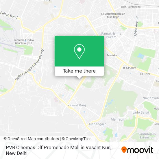 PVR Cinemas Dlf Promenade Mall in Vasant Kunj map