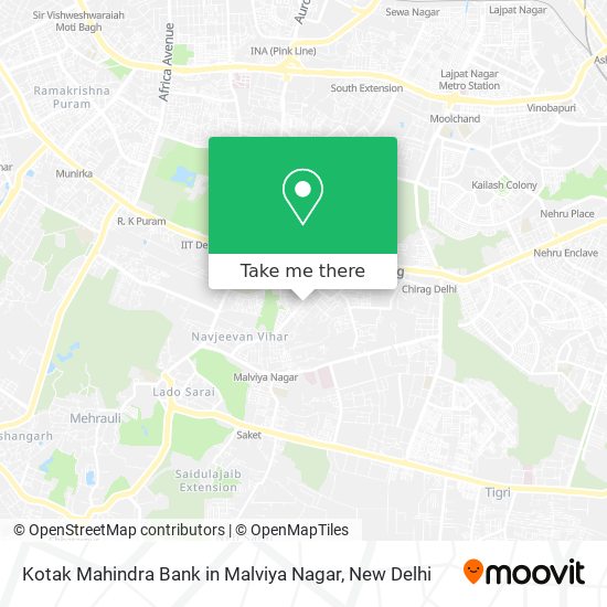 Kotak Mahindra Bank in Malviya Nagar map