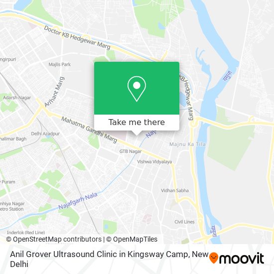 Anil Grover Ultrasound Clinic in Kingsway Camp map