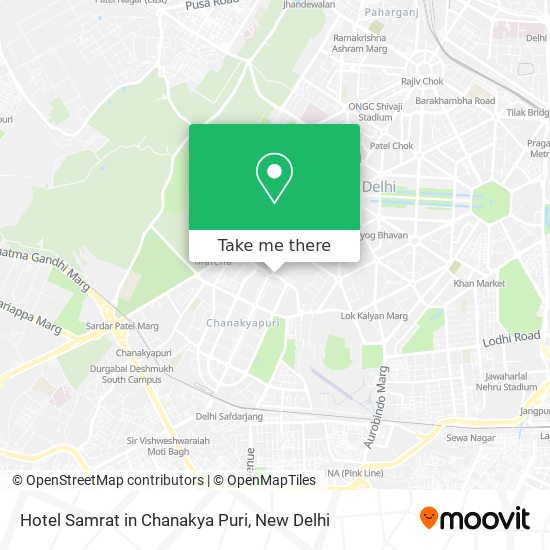 Hotel Samrat in Chanakya Puri map