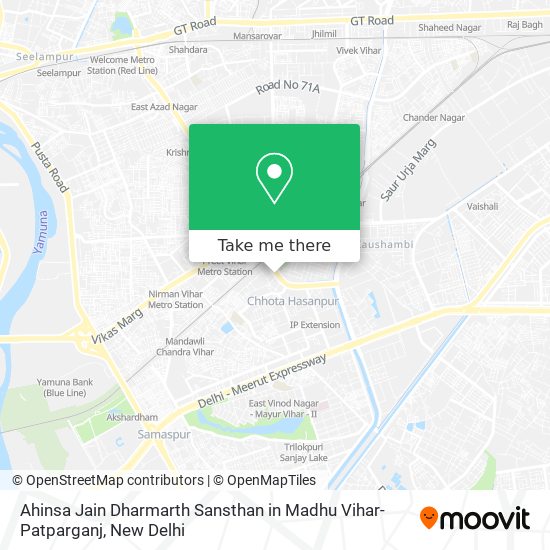 Ahinsa Jain Dharmarth Sansthan in Madhu Vihar-Patparganj map