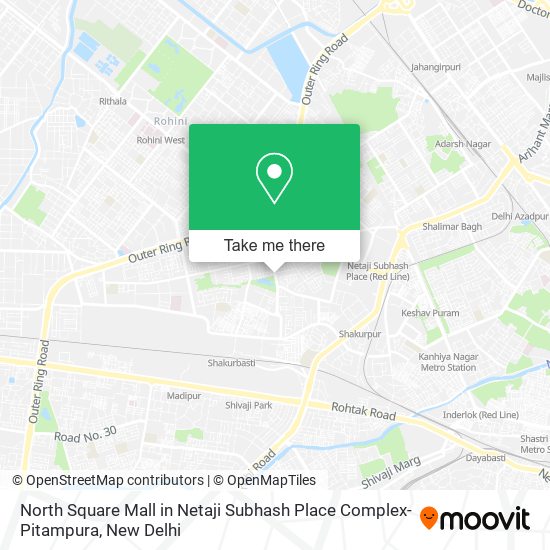 North Square Mall in Netaji Subhash Place Complex-Pitampura map