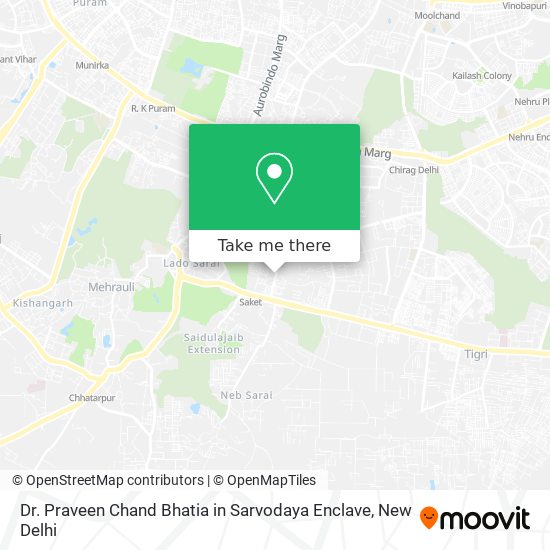 Dr. Praveen Chand Bhatia in Sarvodaya Enclave map