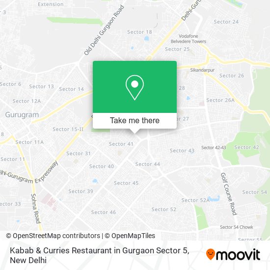 Kabab & Curries Restaurant in Gurgaon Sector 5 map