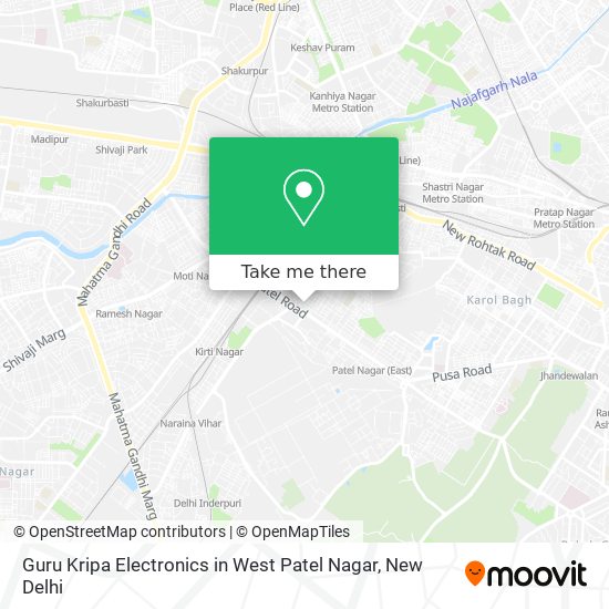 Guru Kripa Electronics in West Patel Nagar map