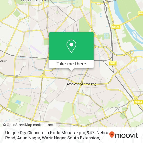 Unique Dry Cleaners in Kotla Mubarakpur, 947, Nehru Road, Arjun Nagar, Wazir Nagar, South Extension map