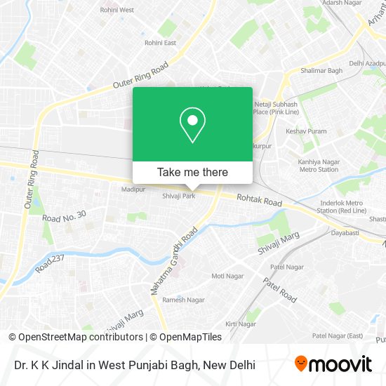 Dr. K K Jindal in West Punjabi Bagh map