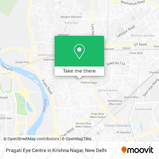 Pragati Eye Centre in Krishna Nagar map