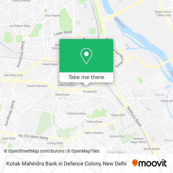 Kotak Mahindra Bank in Defence Colony map