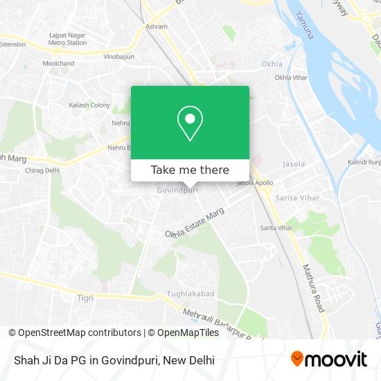 Shah Ji Da PG in Govindpuri map