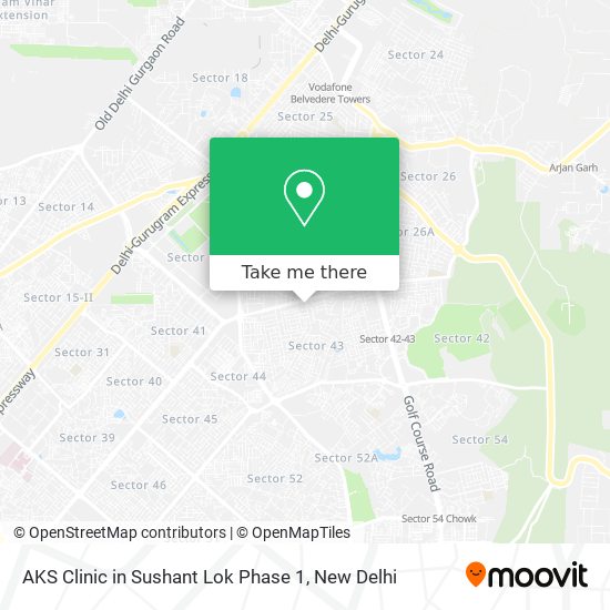 AKS Clinic in Sushant Lok Phase 1 map