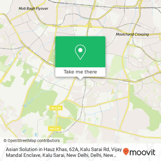 Asian Solution in Hauz Khas, 62A, Kalu Sarai Rd, Vijay Mandal Enclave, Kalu Sarai, New Delhi, Delhi map