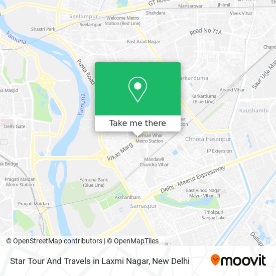 Star Tour And Travels in Laxmi Nagar map