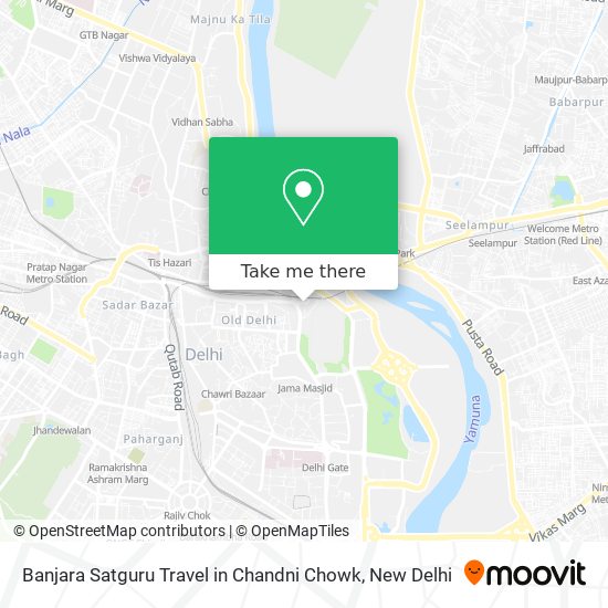 Banjara Satguru Travel in Chandni Chowk map