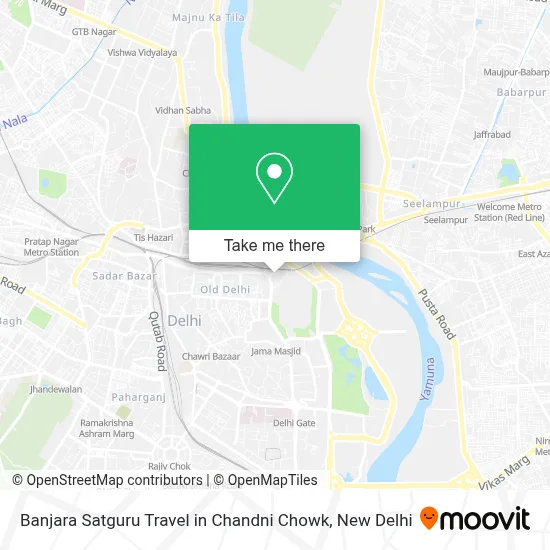 Banjara Satguru Travel in Chandni Chowk map