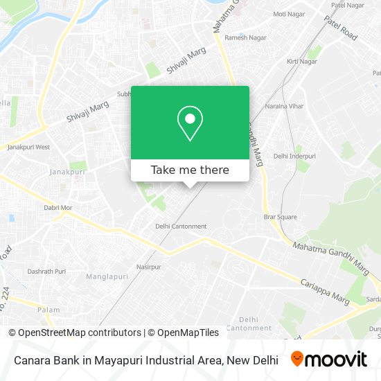 Canara Bank in Mayapuri Industrial Area map