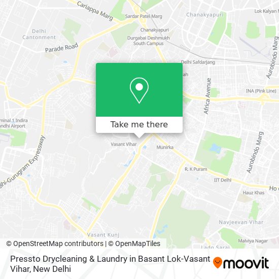 Pressto Drycleaning & Laundry in Basant Lok-Vasant Vihar map