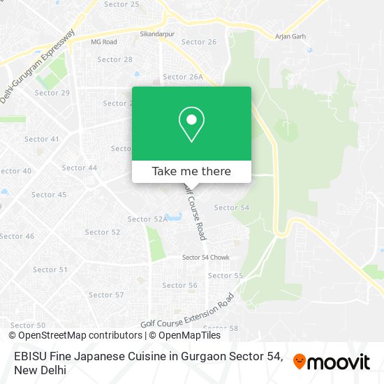 EBISU Fine Japanese Cuisine in Gurgaon Sector 54 map