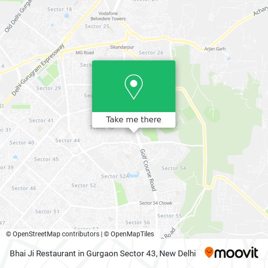 Bhai Ji Restaurant in Gurgaon Sector 43 map
