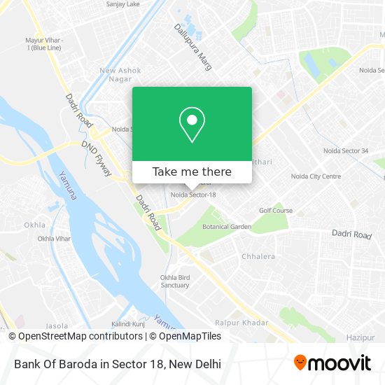 Bank Of Baroda in Sector 18 map
