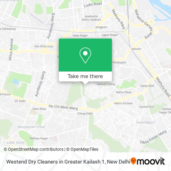 Westend Dry Cleaners in Greater Kailash 1 map