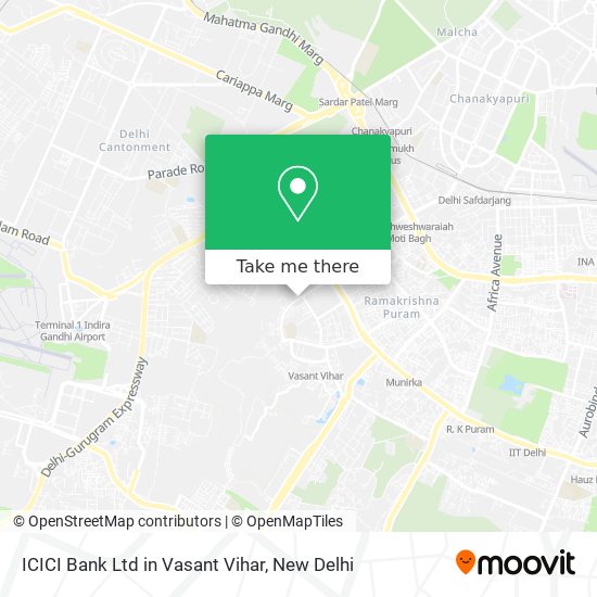 ICICI Bank Ltd in Vasant Vihar map