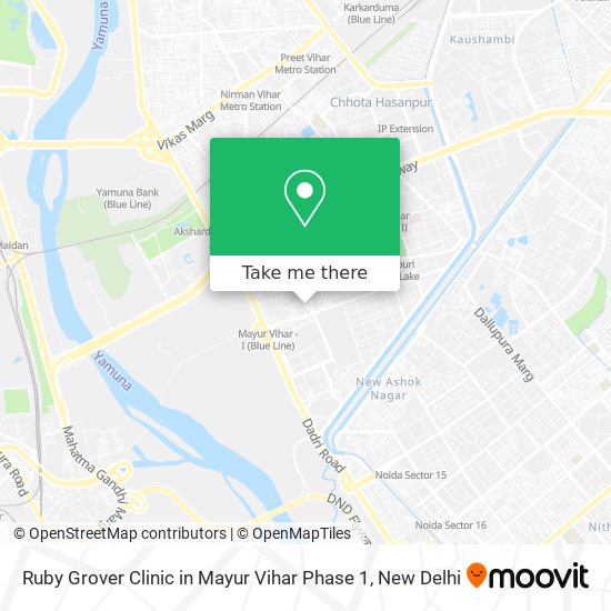 Ruby Grover Clinic in Mayur Vihar Phase 1 map